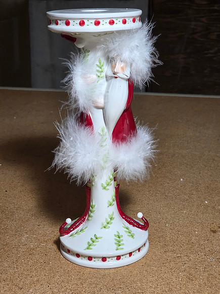 Peeking Santa candle stick