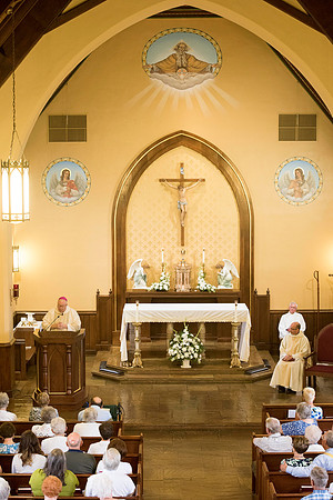 2016-08-20 Mass 011 _ME48521 150th Anniversary, Biship Binzer, Father Don, Mass, St. Bernard