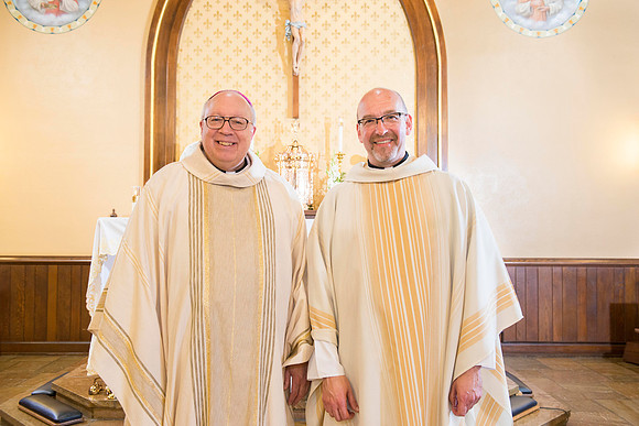 2016-08-20 Mass 043 _ME35659 150th Anniversary, Biship Binzer, Father Don, Mass, St. Bernard
