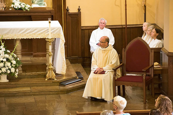 2016-08-20 Mass 009 _ME48519 150th Anniversary, Biship Binzer, Father Don, Mass, St. Bernard