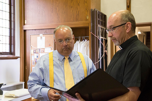 2016-08-20 Mass 002 _ME35620 150th Anniversary, Biship Binzer, Father Don, Mass, St. Bernard