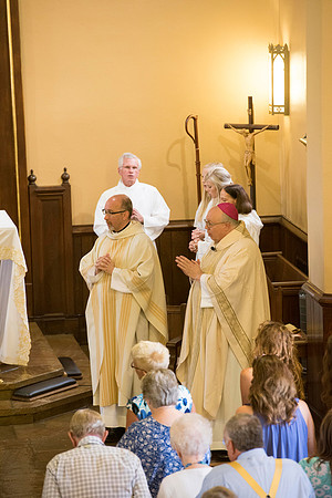 2016-08-20 Mass 015 _ME48528 150th Anniversary, Biship Binzer, Father Don, Mass, St. Bernard