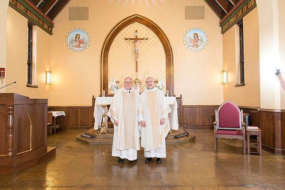 2016-08-20 Mass 040 _ME35655 150th Anniversary, Biship Binzer, Father Don, Mass, St. Bernard